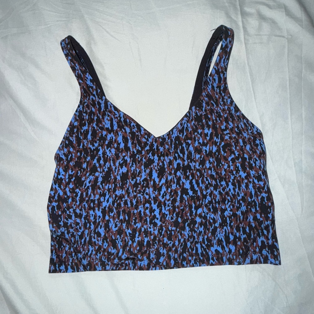 Lululemon Blue and Brown Cropped Tank Top